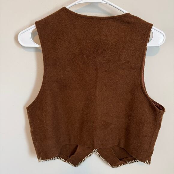 Vintage Evidence wool blend brown Vest woman’s size small - Picture 4 of 8